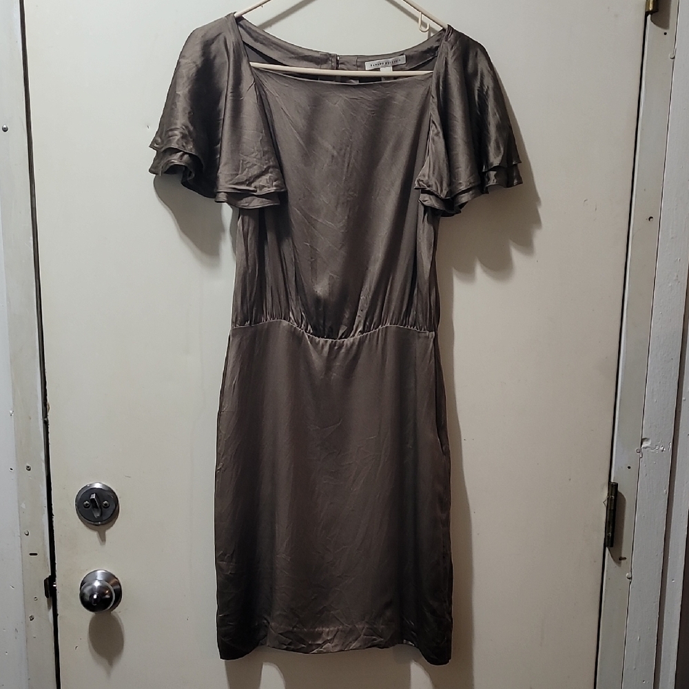 Banana Republic Brown Midi Dress with Flutter Sleeves